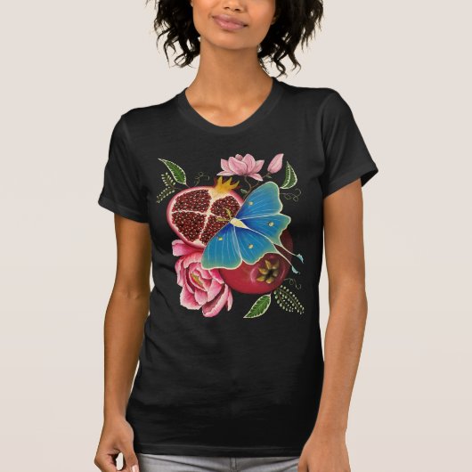 Pomegranat und Luna Moth Women's Basic T - Shirt (Vorderseite)