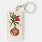 Pomegranat-Vintage Abbildung Schlüsselanhänger (Rückseite)