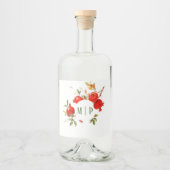 Pomegranat Wasserfarbe Thema Helle Farben Alkoholflaschenetikett (Vorderseite)