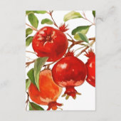 Pomegranat Wasserfarbe Thema Helle Farben Begleitkarte (Rückseite)