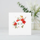 Pomegranat Wasserfarbe Thema Helle Farben Einladung (Stehend Vorderseite)