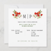 Pomegranat Wasserfarbe Thema Helle Farben Einladung (Rückseite)