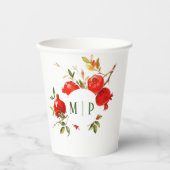 Pomegranat Wasserfarbe Thema Helle Farben Pappbecher (Vorderseite)