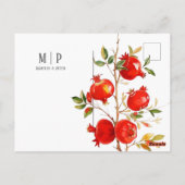 Pomegranat Wasserfarbe Thema Helle Farben Postkarte (Rückseite)