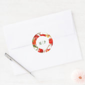 Pomegranat Wasserfarbe Thema Helle Farben Runder Aufkleber (Umschlag)