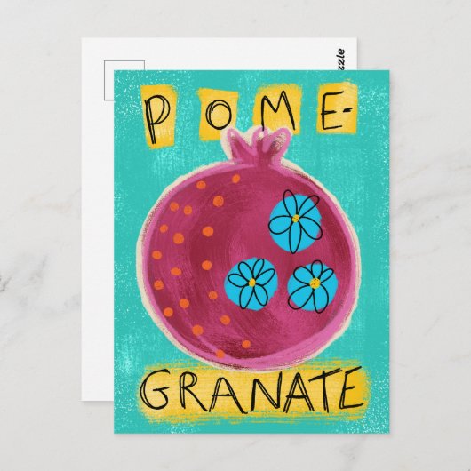 Pomegranat Whimsy Postcard Postkarte (Vorne/Hinten)