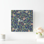 Pomegranate and Little Bird, William Morris Quadratische Wanduhr (Zuhause)