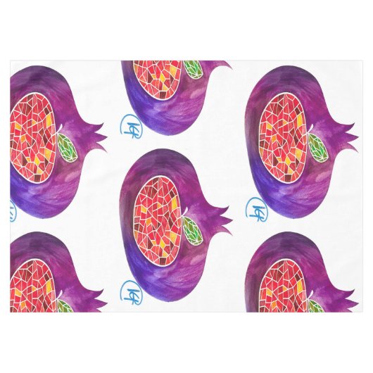 Pomegranate Apple Rosh Hashana Tischtuch Tischdecke (Vorderseite (Horizontal))