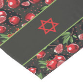 Pomegranate auf Schwarz-Juden Rosh Hashanah Star Kurzer Tischläufer (Ecke)