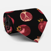 Pomegranate Black Neck Tie Krawatte (Gerollt)