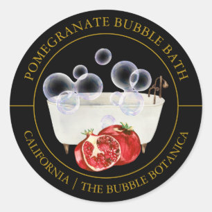 Pomegranate-Blase-Badewanne Runder Aufkleber