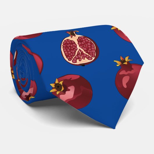 Pomegranate Blue Neck Tie Krawatte (Gerollt)