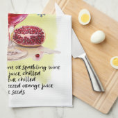 Pomegranate Champagne Punch Rezept Weihnachtsdesig Geschirrtuch (Viertel Falte)