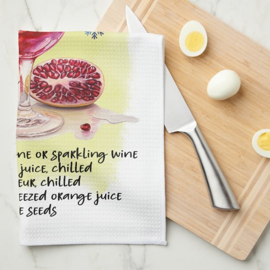 Pomegranate Champagne Punch Rezept Weihnachtsdesig Geschirrtuch (Viertel Falte)