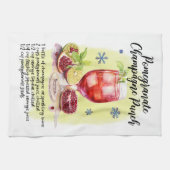 Pomegranate Champagne Punch Rezept Weihnachtsdesig Geschirrtuch (Horizontal)