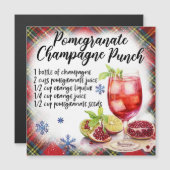 Pomegranate Champagner Punch Magnetkarte (Vorne/Hinten)