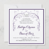 Pomegranate Chuppah Jüdische Einladung zur Hochzei (Vorderseite)