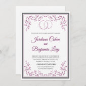 Pomegranate Cranberry Jüdische Einladung zur Hochz (Vorne/Hinten)