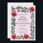 Pomegranate Custom Bat Bar Mitzvah Wasserfarbe Einladung<br><div class="desc">Perfekte Karte, um eine Bar mitzvah, Fledermausmitzvah oder andere jüdische Feier anzukündigen! Handgemachte Kunst für Sie! Vollständig anpassbar! Klicken Sie auf "Personalisieren" oben, um den Text zu bearbeiten. Klicken Sie auf "Bearbeiten mit dem Designwerkzeug", um die Schriftart, Farben und Einstellungen anzupassen. Auch können Sie den Kartenstil so ändern, dass er...</div>