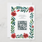 Pomegranate Custom B'nai Bat Bar Mitzvah QR Code Einladung (Rückseite)