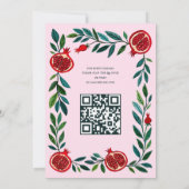 Pomegranate Custom B'nai Bat Bar Mitzvah QR Code Einladung (Rückseite)