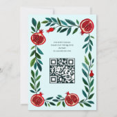 Pomegranate Custom B'nai Bat Bar Mitzvah QR Code Einladung (Rückseite)