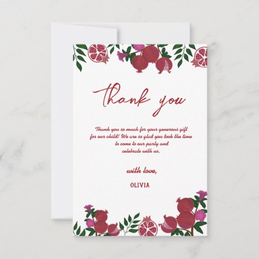 Pomegranate Fresh Fruite Birthday Danke Karte (Vorderseite)