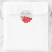 Pomegranate Frucht Slice Gray Vielen Dank Runder Aufkleber (Tasche)