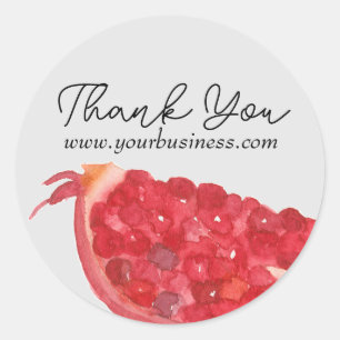 Pomegranate Frucht Slice Gray Vielen Dank Runder Aufkleber