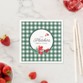 Pomegranate & Green Gingham Custom Serviette (Beispiel)