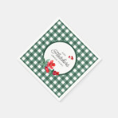 Pomegranate & Green Gingham Custom Serviette (Ecke)