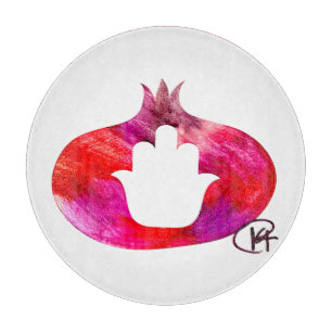 Pomegranate Hamsa Art Schneidebrett