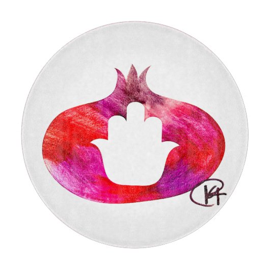 Pomegranate Hamsa Art Schneidebrett (Vorderseite)