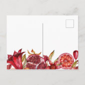 Pomegranate Happy Tu B'shvat Feiertagspostkarte (Rückseite)