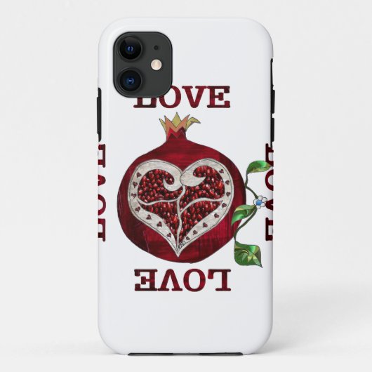 Pomegranate Heart LIEBE Valentine Case-Mate iPhone Hülle (Rückseite)