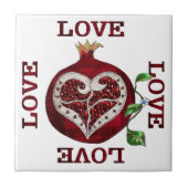 Pomegranate Heart LIEBE Valentine Fliese (Vorderseite)