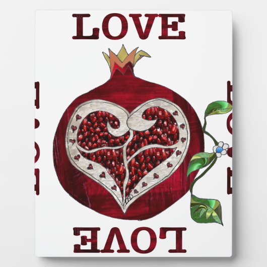 Pomegranate Heart LIEBE Valentine Fotoplatte (Vorderseite)
