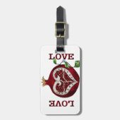 Pomegranate Heart LIEBE Valentine Gepäckanhänger (Vorderseite vertikal)