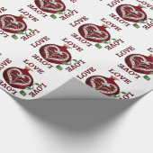 Pomegranate Heart LIEBE Valentine Geschenkpapier (Ecke)