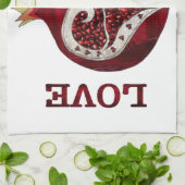 Pomegranate Heart LIEBE Valentine Handtuch (Gefaltet)