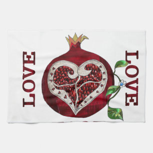 Pomegranate Heart LIEBE Valentine Handtuch