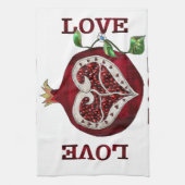 Pomegranate Heart LIEBE Valentine Handtuch (Vertikal)