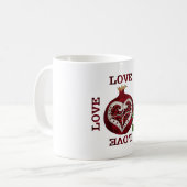 Pomegranate Heart LIEBE Valentine Kaffeetasse (Vorderseite Links)