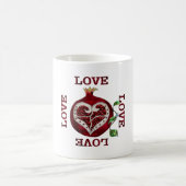 Pomegranate Heart LIEBE Valentine Kaffeetasse (Mittel)