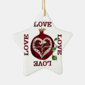Pomegranate Heart LIEBE Valentine Keramik Ornament (Rechts)