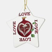 Pomegranate Heart LIEBE Valentine Keramik Ornament (Links)
