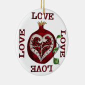 Pomegranate Heart LIEBE Valentine Keramik Ornament (Rechts)