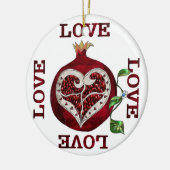 Pomegranate Heart LIEBE Valentine Keramik Ornament (Links)