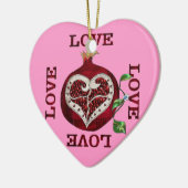Pomegranate Heart LIEBE Valentine Keramikornament (Links)