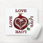 Pomegranate Heart LIEBE Valentine Mousepad (Mit Mouse)